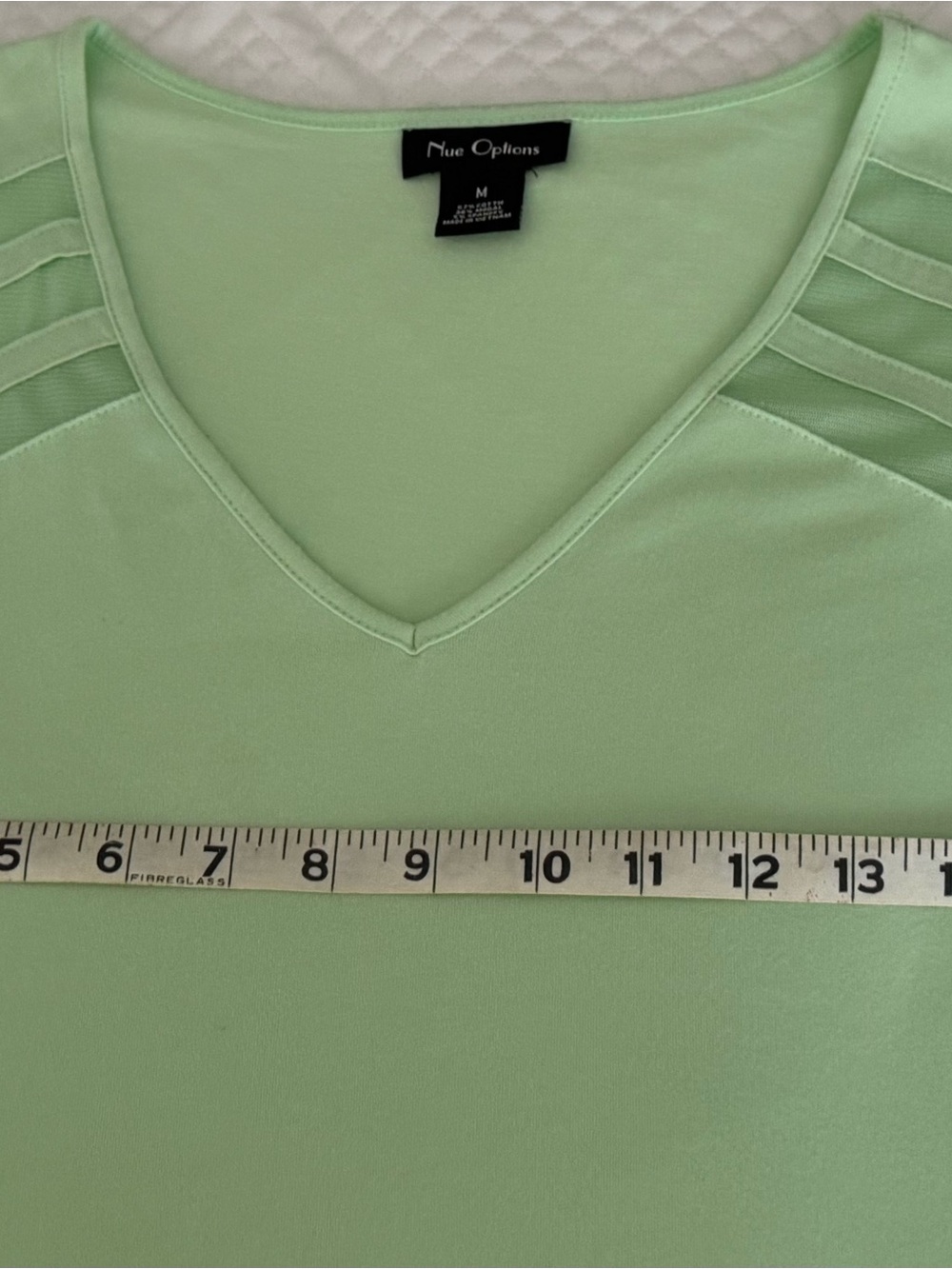 Nue Options Light Mint Green V-Neck Short Sleeve Top